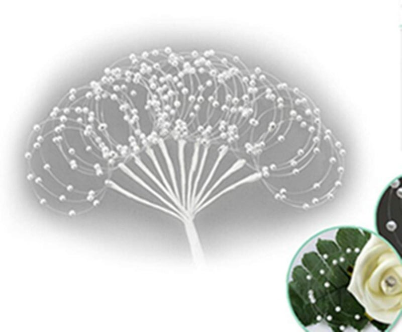 JUXINGDAZYF Wedding Bouquet Pearl Spray Beads Pearl String White Beads Wreath Flower DIY Brooch Material Bridal Jewelry (White) - Image 5